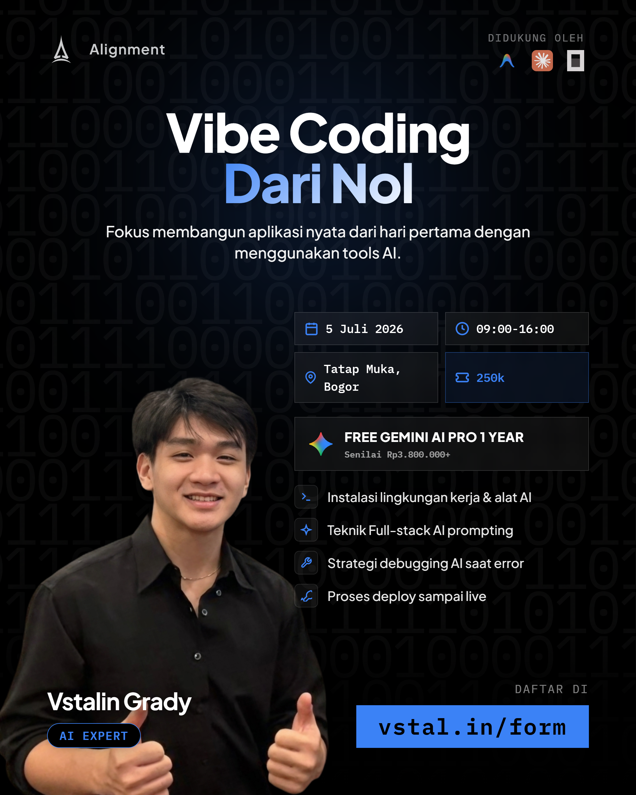 Vibe Coding dari Nol — Instagram promo poster